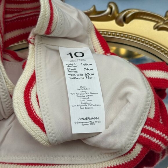 🆕 ZIMMERMANN KIDS 🧿 NWT Alight Crochet Wave Bikini, Red Floral - Sz 10 Y - Picture 8 of 13